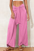 Bonbon Knotted Drop Waist Split Leg Relaxed Pants