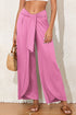 Bonbon Knotted Drop Waist Split Leg Relaxed Pants