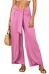 Bonbon Knotted Drop Waist Split Leg Relaxed Pants