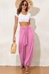 Bonbon Knotted Drop Waist Split Leg Relaxed Pants