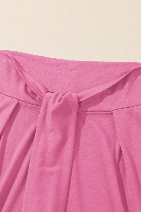 Bonbon Knotted Drop Waist Split Leg Relaxed Pants