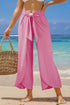 Bonbon Knotted Drop Waist Split Leg Relaxed Pants