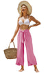 Bonbon Knotted Drop Waist Split Leg Relaxed Pants