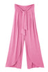 Bonbon Knotted Drop Waist Split Leg Relaxed Pants