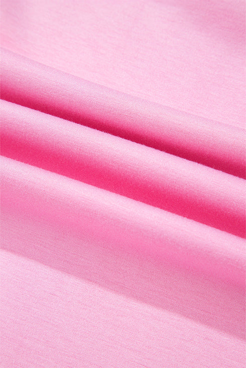 Bonbon Solid Color Drawstring Long Sleeve Top and Pants Set