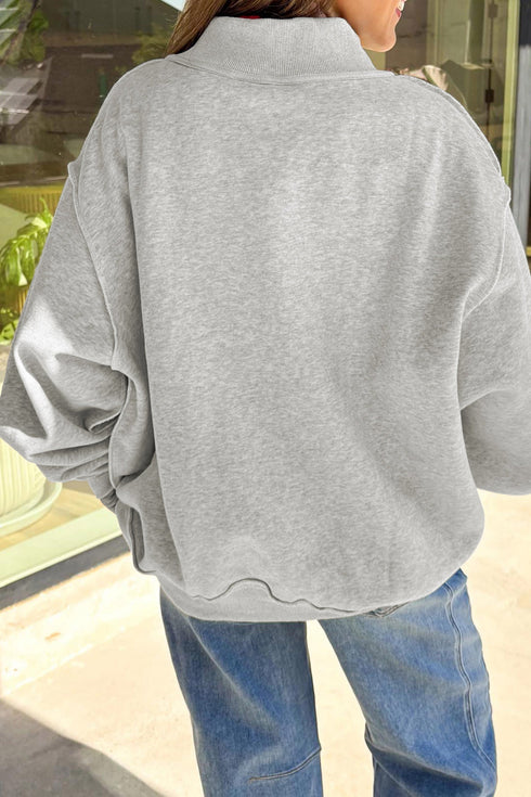 Boo Bat Printed Mock Neck Pullover Sweatshirt