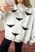 Boo Bat Printed Mock Neck Pullover Sweatshirt