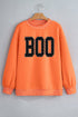Boo Letter Print Polka Dot Trim Baggy Sweatshirt