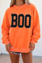 Boo Letter Print Polka Dot Trim Baggy Sweatshirt