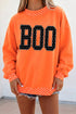 Boo Letter Print Polka Dot Trim Baggy Sweatshirt