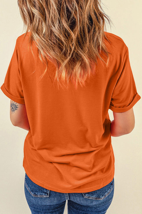 Boo Slogan Polka Dot Short Sleeve Round Neck Tee