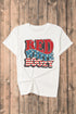 Boozy Letter Graphic Short Sleeve Stars And Stripes T Shirt