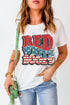 Boozy Letter Graphic Short Sleeve Stars And Stripes T Shirt