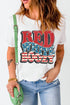 Boozy Letter Graphic Short Sleeve Stars And Stripes T Shirt