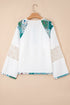 Botanical Patchwork Half Button Cotton Tunic Shirt