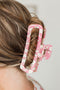 Botanical Print Openwork Design Hair Claw Clip