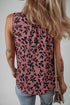 Botanical Print Tie Neck Ruffle Detail Blouse