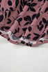 Botanical Print Tie Neck Ruffle Detail Blouse