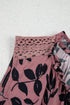 Botanical Print Tie Neck Ruffle Detail Blouse