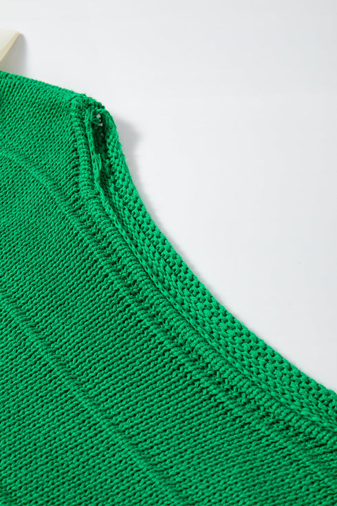 Bow Accent Textured Knit Long Sleeve Sweater