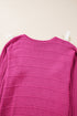Bow Accent Textured Knit Long Sleeve Sweater