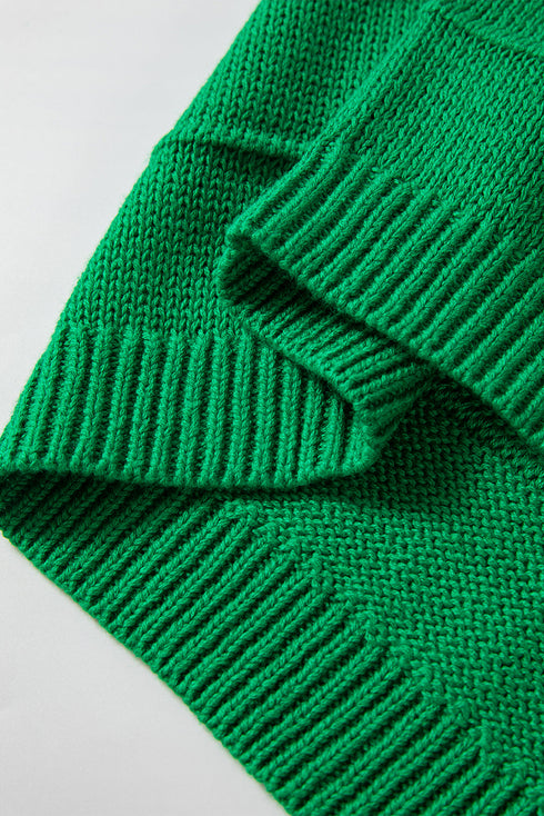 Bow Accent Textured Knit Long Sleeve Sweater