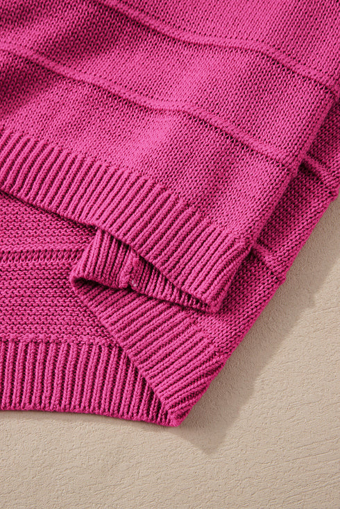 Bow Accent Textured Knit Long Sleeve Sweater