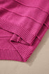 Bow Accent Textured Knit Long Sleeve Sweater
