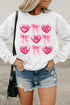 Bow And Candy Heart Graphic Crew Neck Sweatshirt