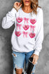 Bow And Candy Heart Graphic Crew Neck Sweatshirt