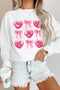 Bow And Candy Heart Graphic Crew Neck Sweatshirt