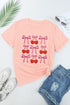 Bow And Cherry Print Short Sleeve Crew Neck Tee