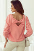 Bow Back Detail Long Sleeve Cotton Knit Top