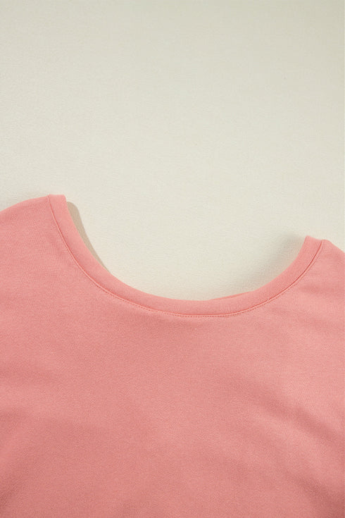 Bow Back Detail Long Sleeve Cotton Knit Top