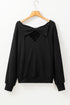 Bow Back Detail Long Sleeve Cotton Knit Top