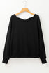 Bow Back Detail Long Sleeve Cotton Knit Top