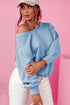 Bow Back Detail Long Sleeve Cotton Knit Top