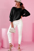 Bow Back Detail Long Sleeve Cotton Knit Top