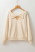 Bow Back Detail Long Sleeve Cotton Knit Top