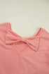 Bow Back Detail Long Sleeve Cotton Knit Top