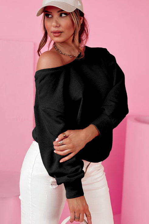 Bow Back Detail Long Sleeve Cotton Knit Top
