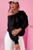 Bow Back Detail Long Sleeve Cotton Knit Top