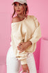 Bow Back Detail Long Sleeve Cotton Knit Top