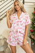 Bow Detail Character Print Short Sleeve Pajama Set