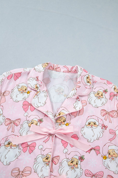 Bow Detail Character Print Short Sleeve Pajama Set