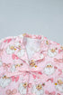 Bow Detail Character Print Short Sleeve Pajama Set
