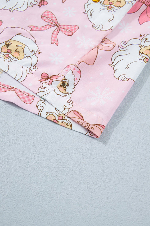 Bow Detail Character Print Short Sleeve Pajama Set
