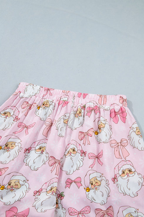 Bow Detail Character Print Short Sleeve Pajama Set