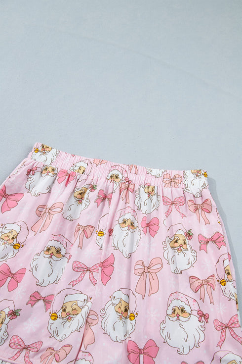 Bow Detail Character Print Short Sleeve Pajama Set