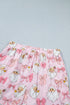 Bow Detail Character Print Short Sleeve Pajama Set